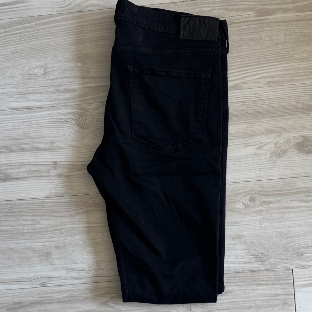 PAIGE Men's Dark Black Skinny Jeans